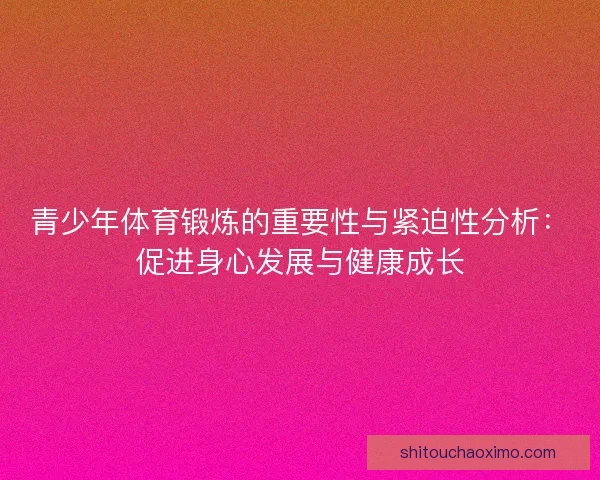 青少年体育锻炼的重要性与紧迫性分析：促进身心发展与健康成长