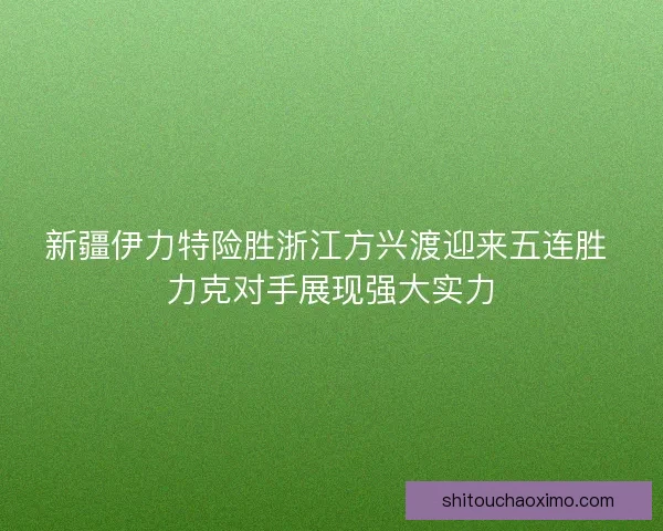 新疆伊力特险胜浙江方兴渡迎来五连胜 力克对手展现强大实力