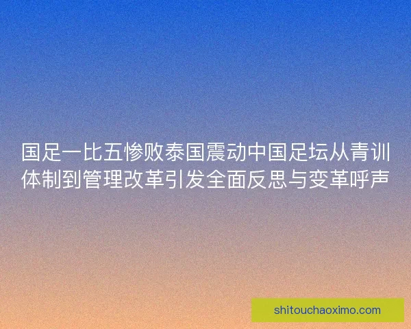 国足一比五惨败泰国震动中国足坛从青训体制到管理改革引发全面反思与变革呼声 国足一比五惨败泰国震动中国足坛从青训体制到管理改革引发全面反思与变革呼声